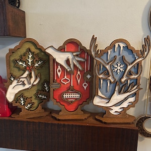 Witchy Hand Winter Decor: Yule/Christmas Spirits - Antler, Ornament, Holly