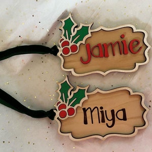You choose stocking tags / ornaments! You can choose between Raised name or engraved name!