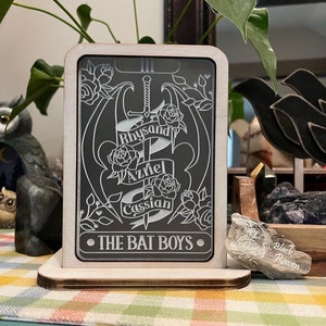 The Bat Boys ( Acotar inspired )Bookish bookshelf decor / candle holder.