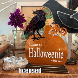Ravenhood Officially Licensed Tobias Halloweenie Wood and acrylic Decoration piece.