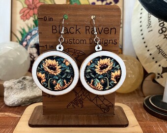 Spring time Mother’s Day collection wooden earrings.