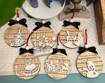 Festive Christmas wooden handmade ornaments!