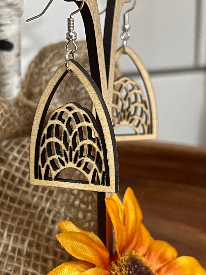 Basswood Laser Cut Earrings Etsy