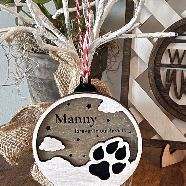 Personalized Pet Memorial Ornament: Night Sky Dog Remembrance