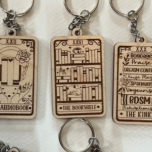 You choose wooden tarot bookish booktok keychains There are a ton of options to choose from You can personalize the back image 4