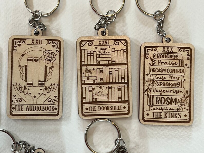 You choose wooden tarot bookish booktok keychains There are a ton of options to choose from You can personalize the back image 4