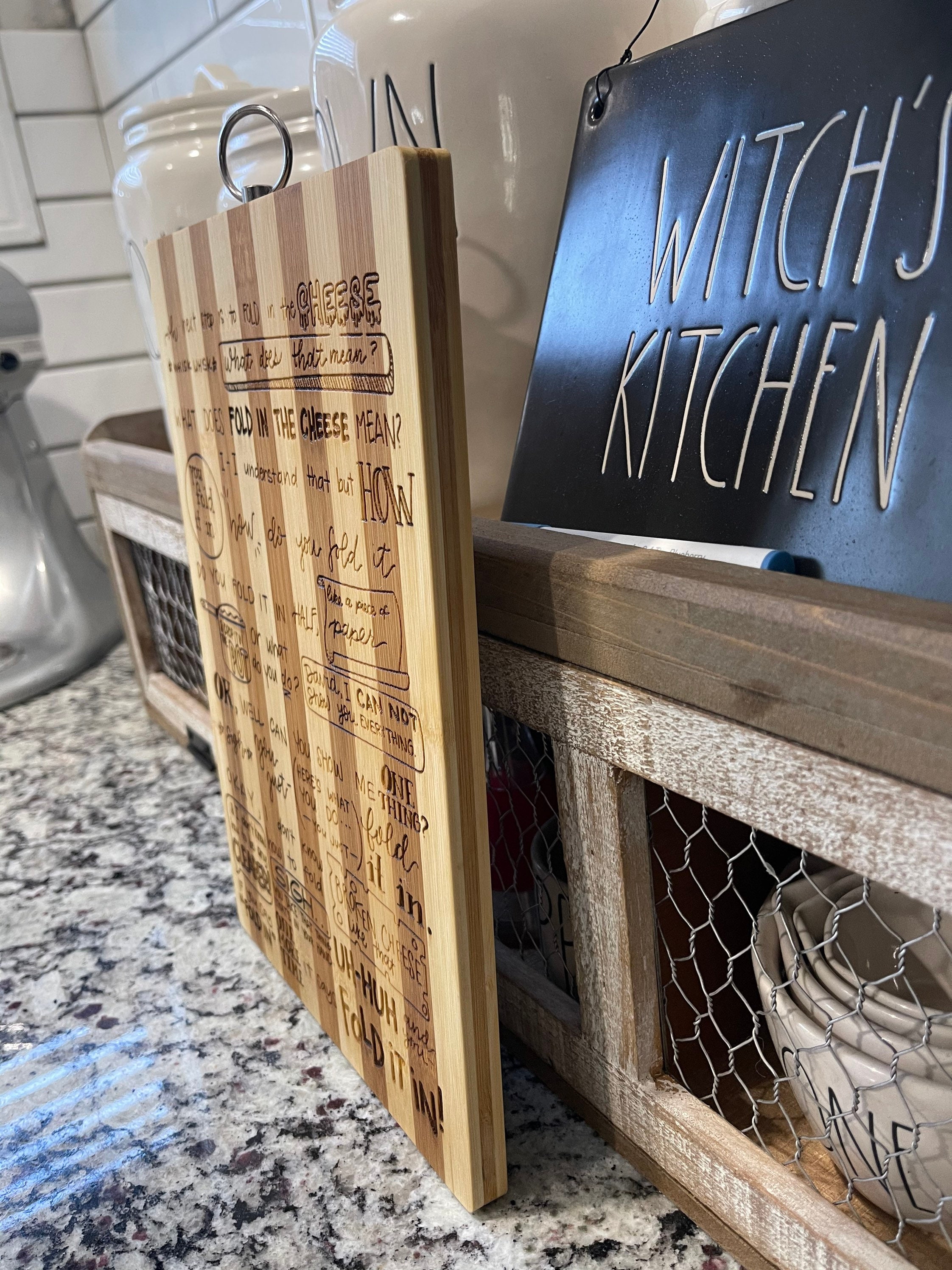 Fold in the cheese hanging cutting board bamboo 8x11 Etsy