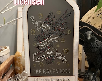 Houten kandelaar Ravenhood - officieel gelicentieerd plankdecor
