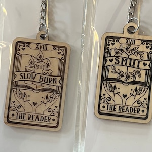 You choose wooden tarot bookish booktok keychains There are a ton of options to choose from You can personalize the back image 8