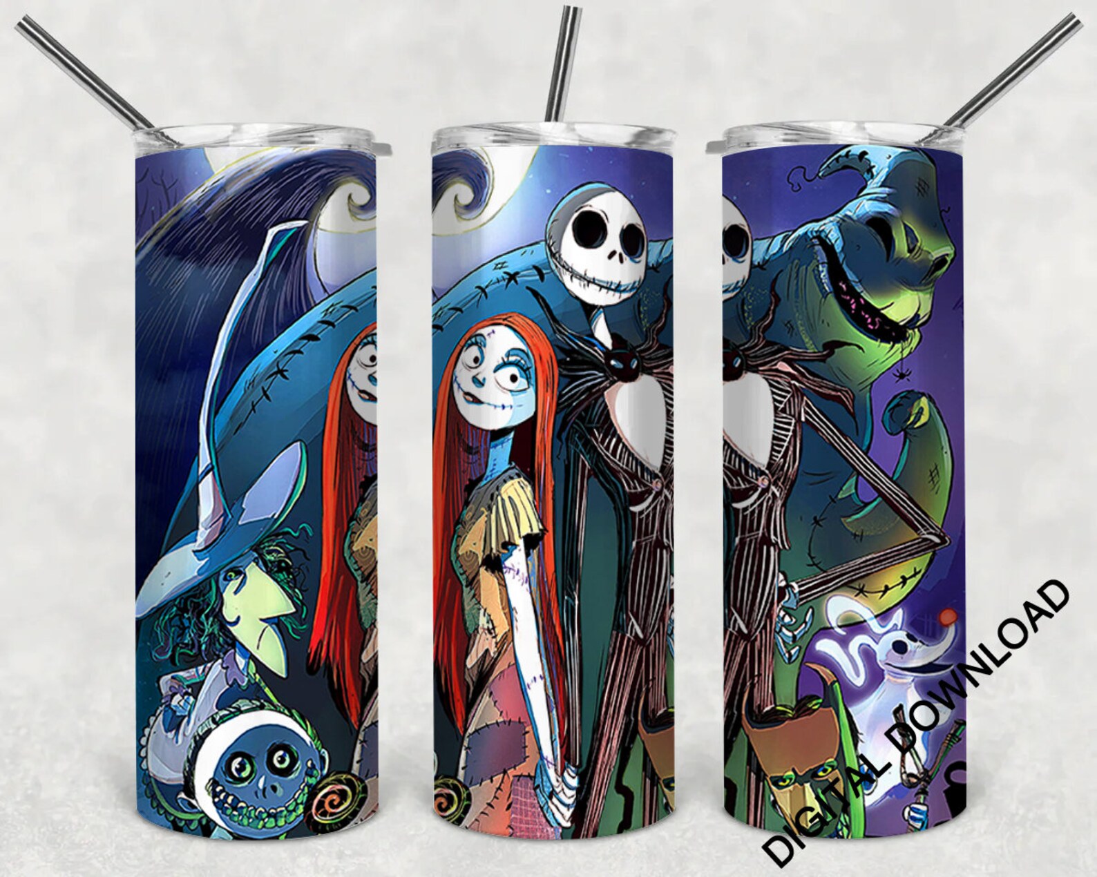 Nightmare Before Christmas Tumbler 2 File Png20 oz Skinny  Etsy