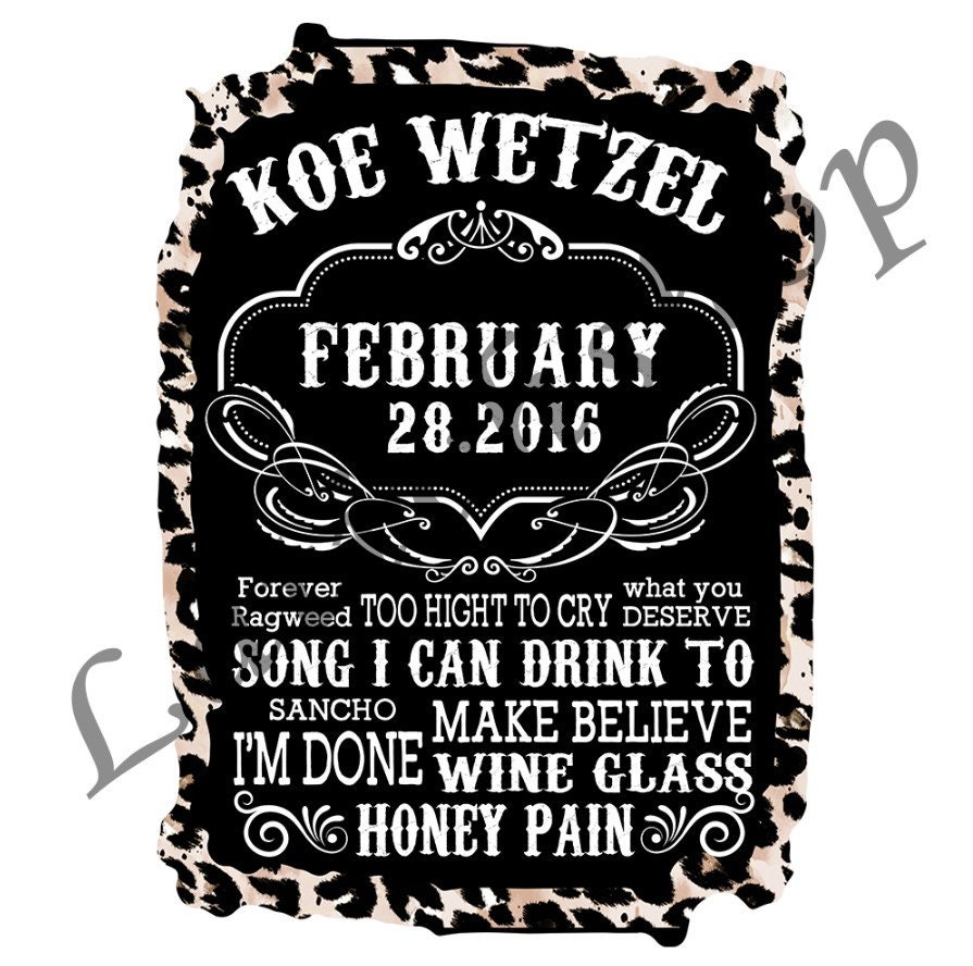Koe Wetzel Jack Daniels Label Sublimation PngKoe Wetzel Etsy