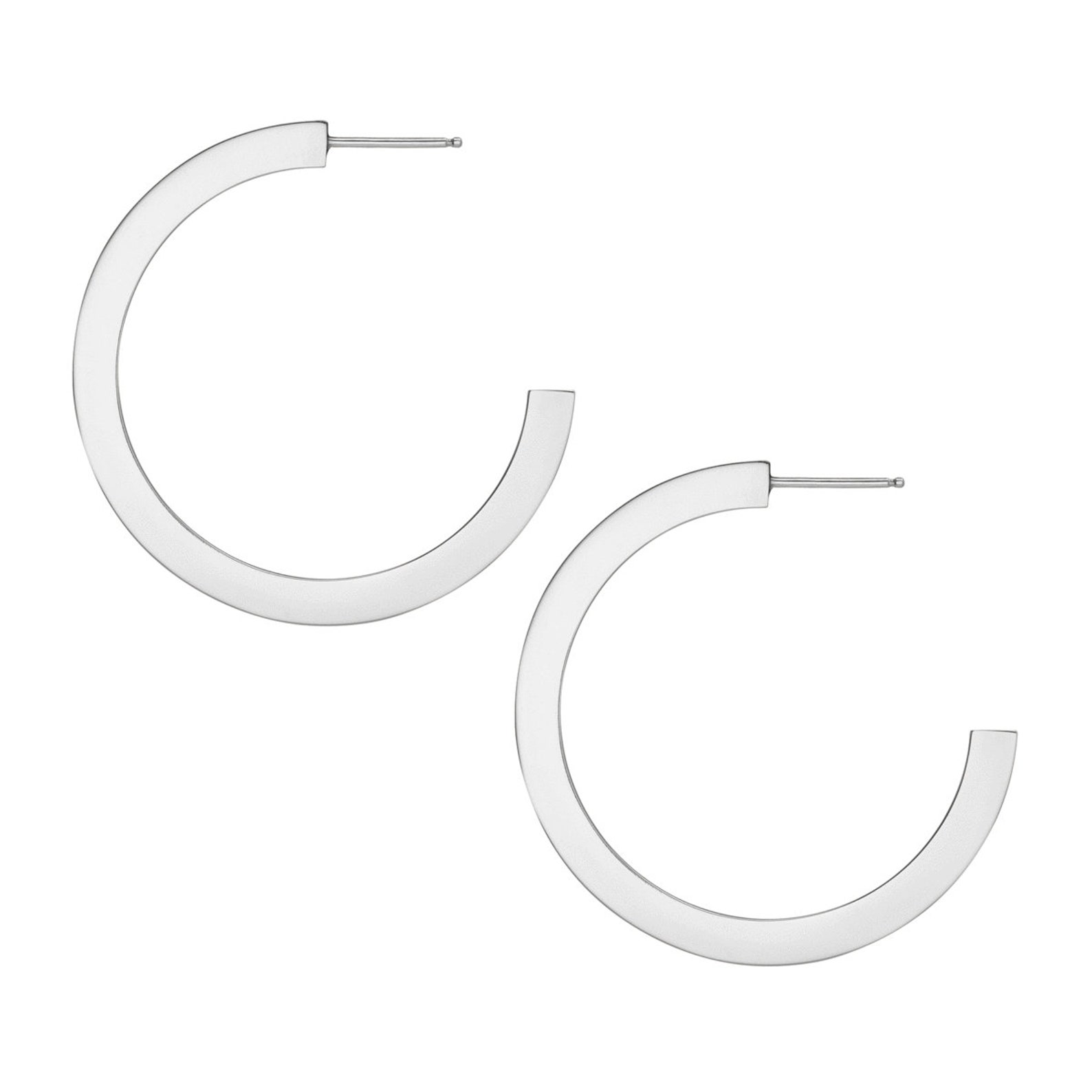 C Shape Gold Plated Hoop earrings Sterling Silver Earrings | Etsy