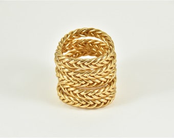 Light gold braided Buddhist bangle