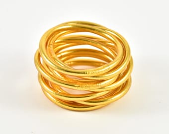 Dickes goldenes buddhistisches Mantra-Armband