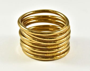 Dickes antikes goldenes buddhistisches Mantra-Armband