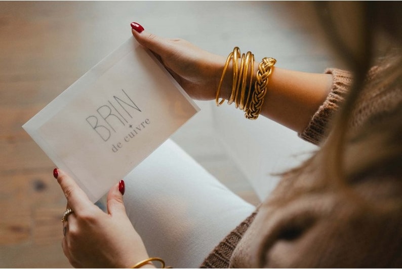 Fine light gold Buddhist bangle image 3