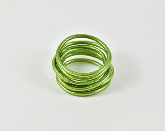 Brazalete budista grueso verde oliva