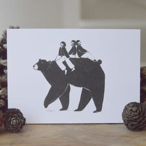 Urso com fadas - Cartão postal