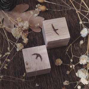 Uccelli-Francobolli in legno
