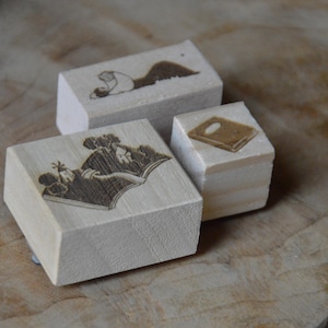 Juego de libros - sellos de madera