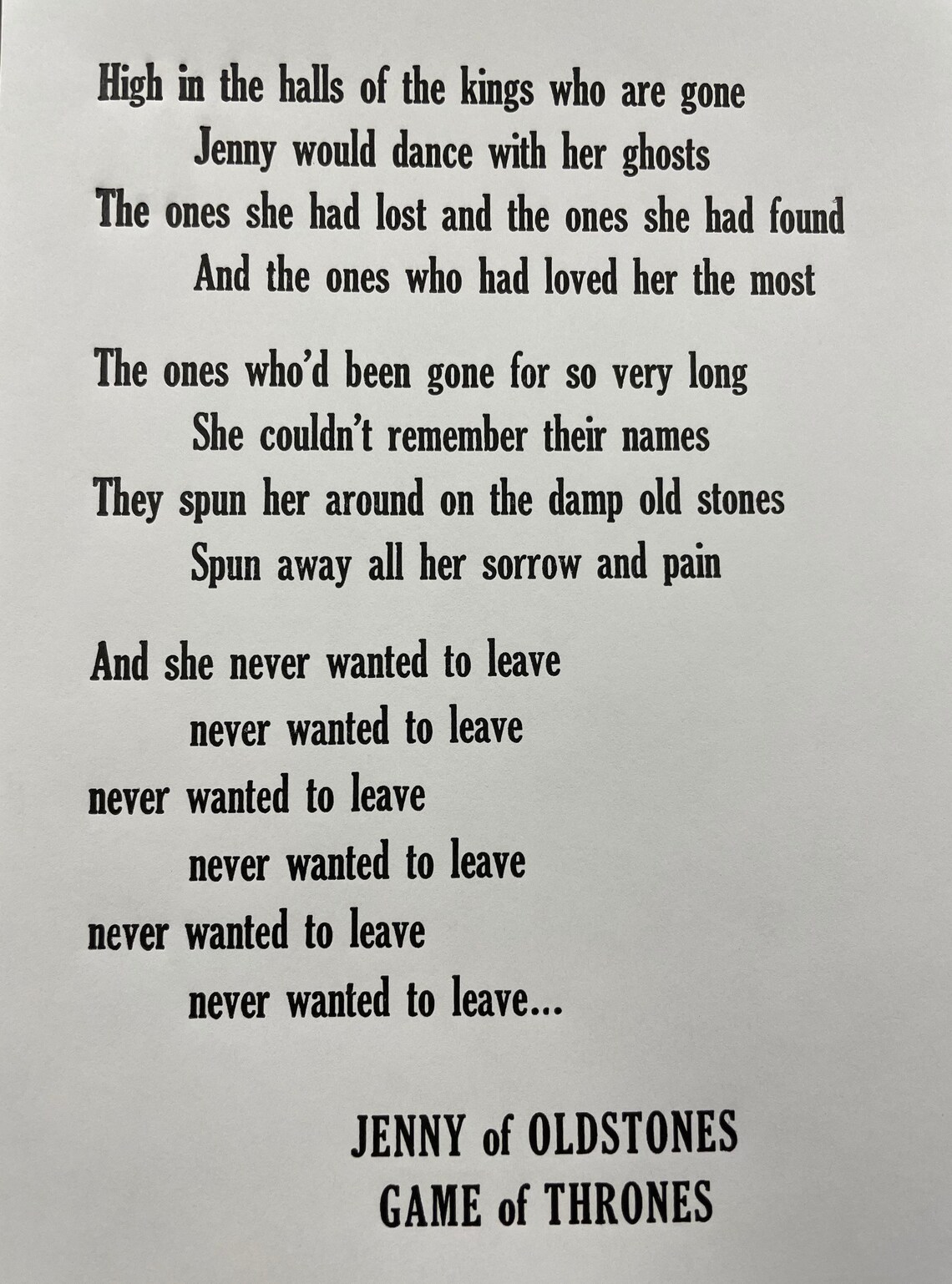 Jenny of Oldstones Etsy