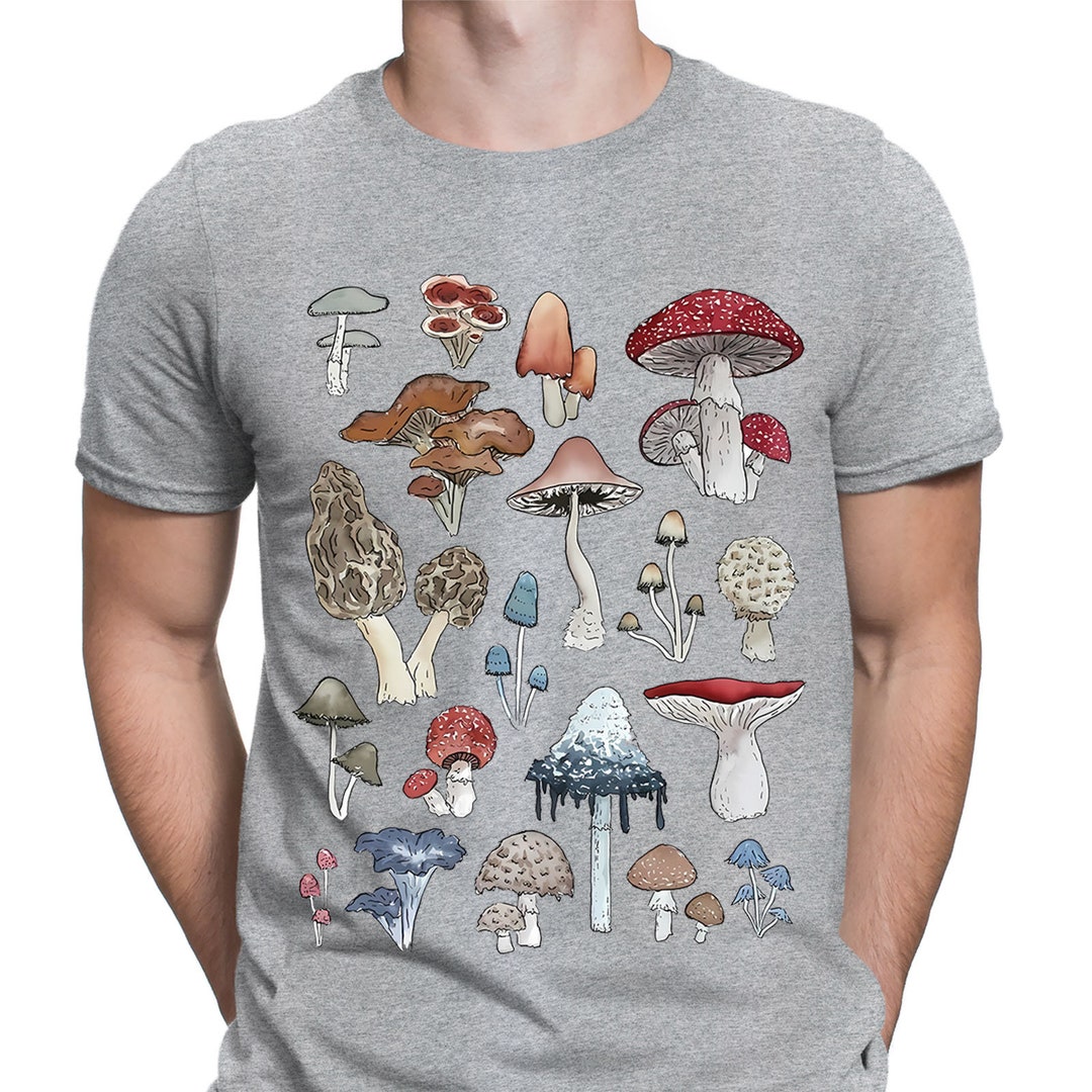 British Wild Mushrooms Ideal Gift Present Fungy Mens T-shirts Tee Top ...