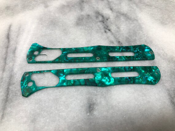 Benchmade Fact 417 Custom Green Abalone Acrylic Laminated Shell Veneer ...