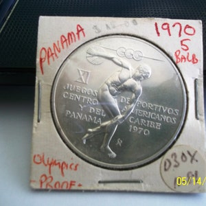 Panama 5 Balboas 1970 Coin