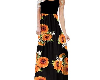 plus size sunflower maxi dress