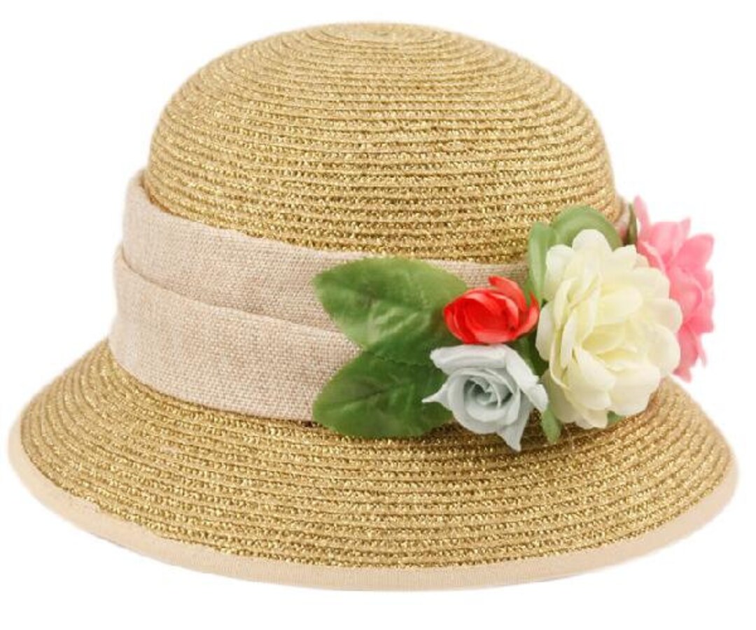 Women's Straw Braid Flower Cloche Hats - Etsy