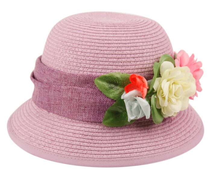 Women's Straw Braid Flower Cloche Hats Etsy