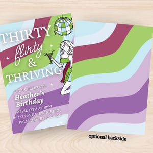 Thirty Flirty and Thriving, Thirty Flirty and Thriving Birthday Invite, Thirty Flirty and Thriving Invitation, 13 going on 30 Birthday Invite, 13 going on 30 Invite, 13 going on 30 Invitation, 30th Birthday Invite, 30th Invite, 30th Invitation
