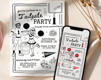 Football Tailgate Party Invitation: Editable Template (Digital Download)