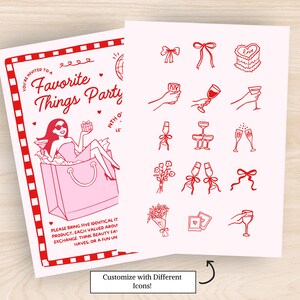 Favorite Things, Favorite Things Party Invitation, Favorite Things Gift Exchange, Gift Exchange Invitation, Gift Exchange Invite, Galentines Favorite Things Invite, Galentines Favorite Things Invitation,