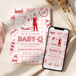 BabyQ, Baby-Q, BBQ Baby Shower, BabyQ Baby Shower, Baby-Q Baby Shower, BBQ Baby Shower Invite, BBQ Grill Baby Shower Invitation, Summer Baby Shower, 2026 Baby Shower, Trendy Baby Shower Invite, Grilling Baby Shower, BabyQ Invite, BabyQ Invitation, Baby Q Invite