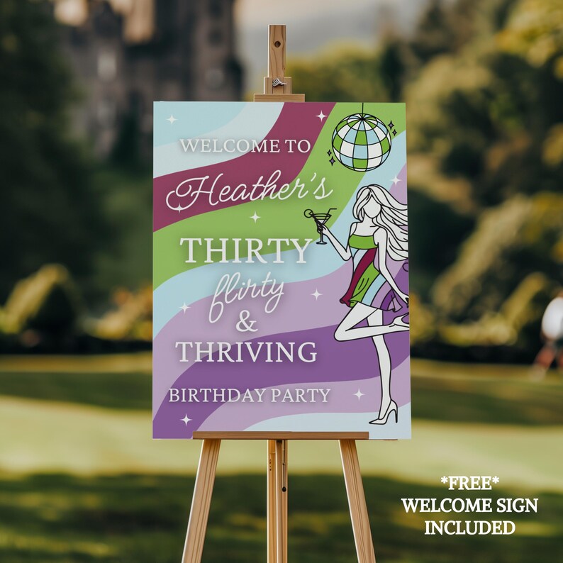 Thirty Flirty and Thriving, Thirty Flirty and Thriving Birthday Invite, Thirty Flirty and Thriving Invitation, 13 going on 30 Birthday Invite, 13 going on 30 Invite, 13 going on 30 Invitation, 30th Birthday Invite, 30th Invite, 30th Invitation