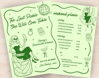 Last Pickle She Will Ever Tickle, Last Pickle She'll Ever Tickle, Last Pickle Bachelorette, Pickle Bachelorette Invitation, Pickle Invite