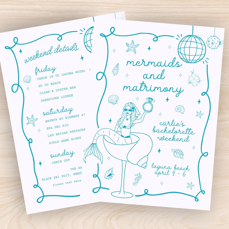 Mermaids and Matrimony, Mermaid and Matrimony Bachelorette Invite, Mermaid Bachelorette Invitation, Mermaid Bachelorette Theme, Mermaid Last Splash Invite, Bachelorette Invitation, Bachelorette Invite, Mermaid Invitation, 2025 Bachelorette Theme, Summer Bachelorette Invitation