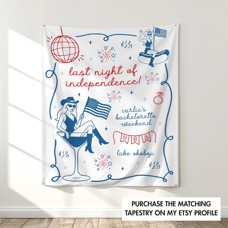 Last Night of Independence, Last Night of Independence Bachelorette Invite, 4th of July Bachelorette Invite, Red White and I do Bachelorette, America Bachelorette Invite, July 4th Bachelorette, American Bachelorette, USA Bachelorette