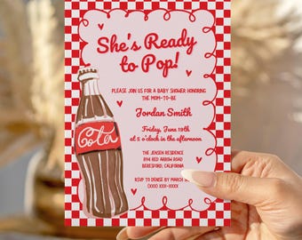She's Ready to Pop, Ready to Pop Baby Shower, Pop Baby Shower Invitation, Soda Baby Shower Invite, Baby Shower Invitation, 2025 Baby Shower