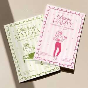 Pilates Party Invite, Pilates Birthday Invitation, Pilates Birthday Party Invite, Pilates Bachelorette, Pilates and Matcha Invite, Pink Pilates Party Invitation, Pilates Birthday Invite, Pilates Invite Template, Digital Pilates Invite, Pilates Girls Night, Pilates Event Invitation, Pilates and Matcha Theme Pilates Invitation, Self Care Pilates Invitation, Pilates Evite, Pilates Digital Download, Pilates and Lattes