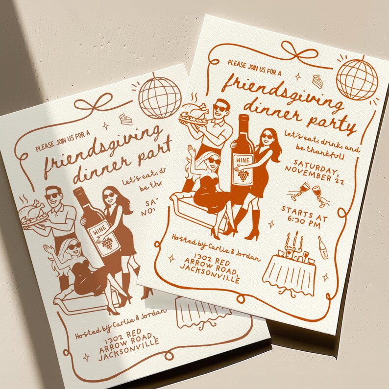 Friendsgiving Invite, Friendsgiving Evite, Friendsgiving Invitation, Friendsgiving, Digital Friendsgiving, Thanksgiving Friendsgiving Invitation, Hand Drawn Friendsgiving, Trendy Friendsgiving Invite, 2026 Friendsgiving, Friends Giving, Cute Friendsgiving