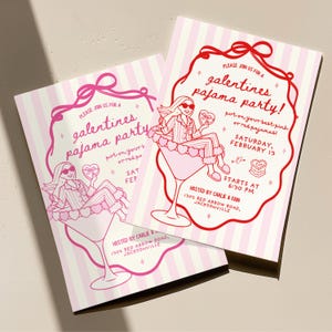 Galentines Pajama Party Invite, Galentines Pajama Invite, Galentines Pajama Party Invitation, Galentines Party Invite, Galentines Party Invitation, Girls Galentines Party, Girls Pajama Party Invitation