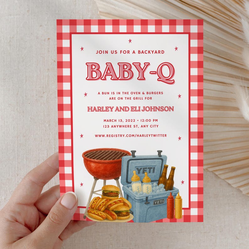 BabyQ, Baby-Q, Barbecue Baby Shower, BabyQ Baby Shower Invitation, Baby-Q Invitation, Barbecue Baby Shower Invitation, BabyQ Baby Shower, Baby-Q Baby Shower, Summer Baby Shower Theme, Summer Baby Shower Invitation, Grilling Baby Shower, BBQ Baby Shower, BBQ Invitation