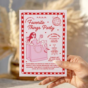 Favorite Things, Favorite Things Party Invitation, Favorite Things Gift Exchange, Gift Exchange Invitation, Gift Exchange Invite, Galentines Favorite Things Invite, Galentines Favorite Things Invitation,