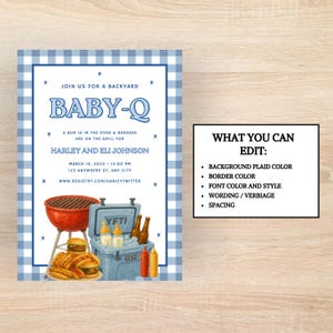 BabyQ, Baby-Q, Barbecue Baby Shower, BabyQ Baby Shower Invitation, Baby-Q Invitation, Barbecue Baby Shower Invitation, BabyQ Baby Shower, Baby-Q Baby Shower, Summer Baby Shower Theme, Summer Baby Shower Invitation, Grilling Baby Shower, BBQ Baby Shower, BBQ Invitation