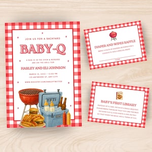 BabyQ, Baby-Q, Barbecue Baby Shower, BabyQ Baby Shower Invitation, Baby-Q Invitation, Barbecue Baby Shower Invitation, BabyQ Baby Shower, Baby-Q Baby Shower, Summer Baby Shower Theme, Summer Baby Shower Invitation, Grilling Baby Shower, BBQ Baby Shower, BBQ Invitation