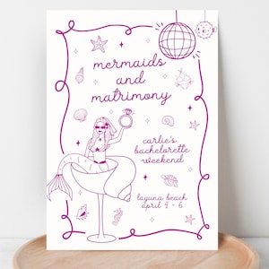 Mermaids and Matrimony, Mermaid and Matrimony Bachelorette Invite, Mermaid Bachelorette Invitation, Mermaid Bachelorette Theme, Mermaid Last Splash Invite, Bachelorette Invitation, Bachelorette Invite, Mermaid Invitation, 2025 Bachelorette Theme, Summer Bachelorette Invitation