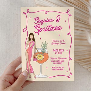 Sequins and Spritzes, Sequin and Spritzes Birthday Theme, Sequin and Spritz, Sequins and Spritzes, Spritz Birthday Party, Cocktail Birthday Party Theme, Trendy Cocktail Themed Birthday, 21st and 30th Birthday Theme, Aperol Spritz Theme Birthday