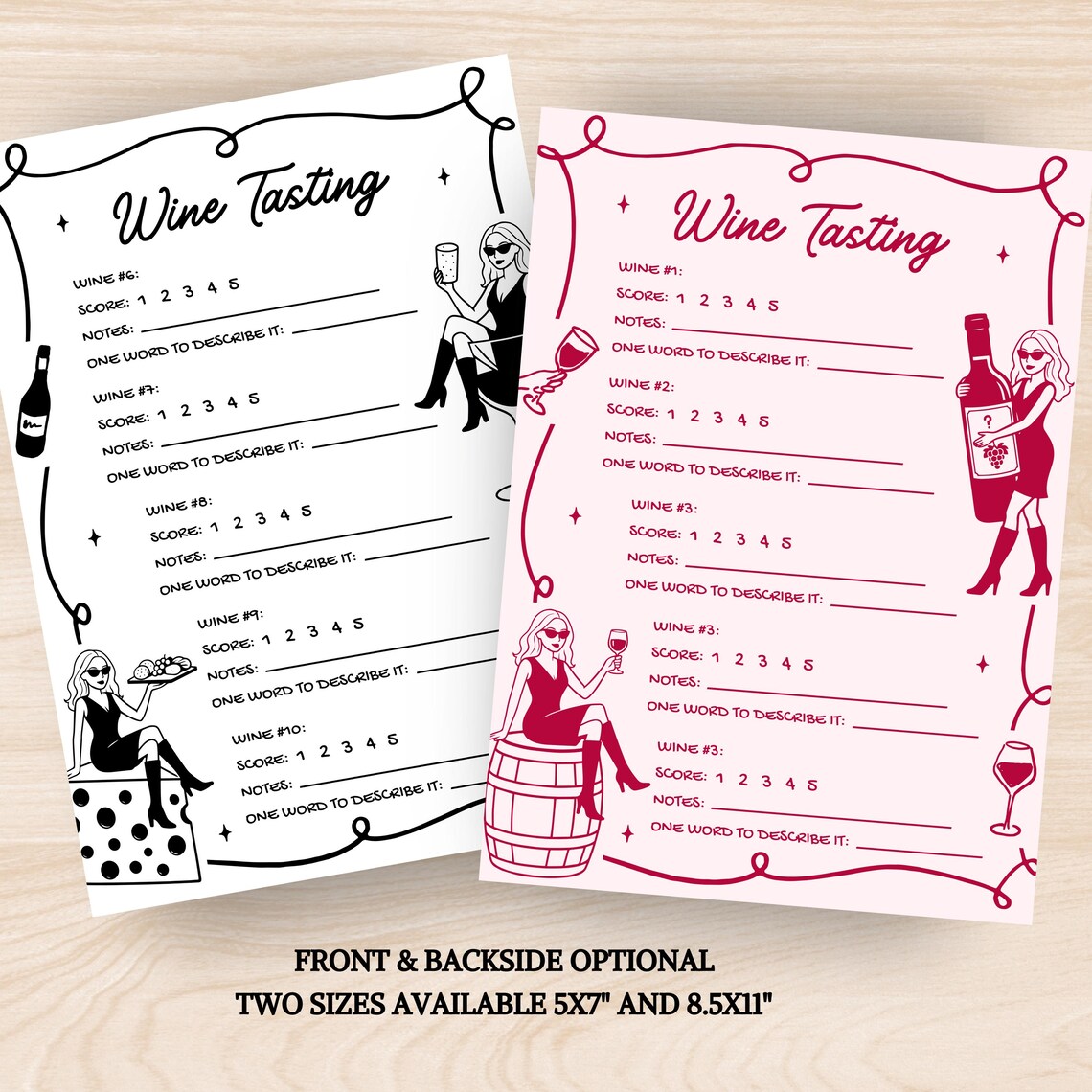 Wine Tasting Score Card, Wine Tasting Sheet, Wine Tasting Ranking Sheet ...